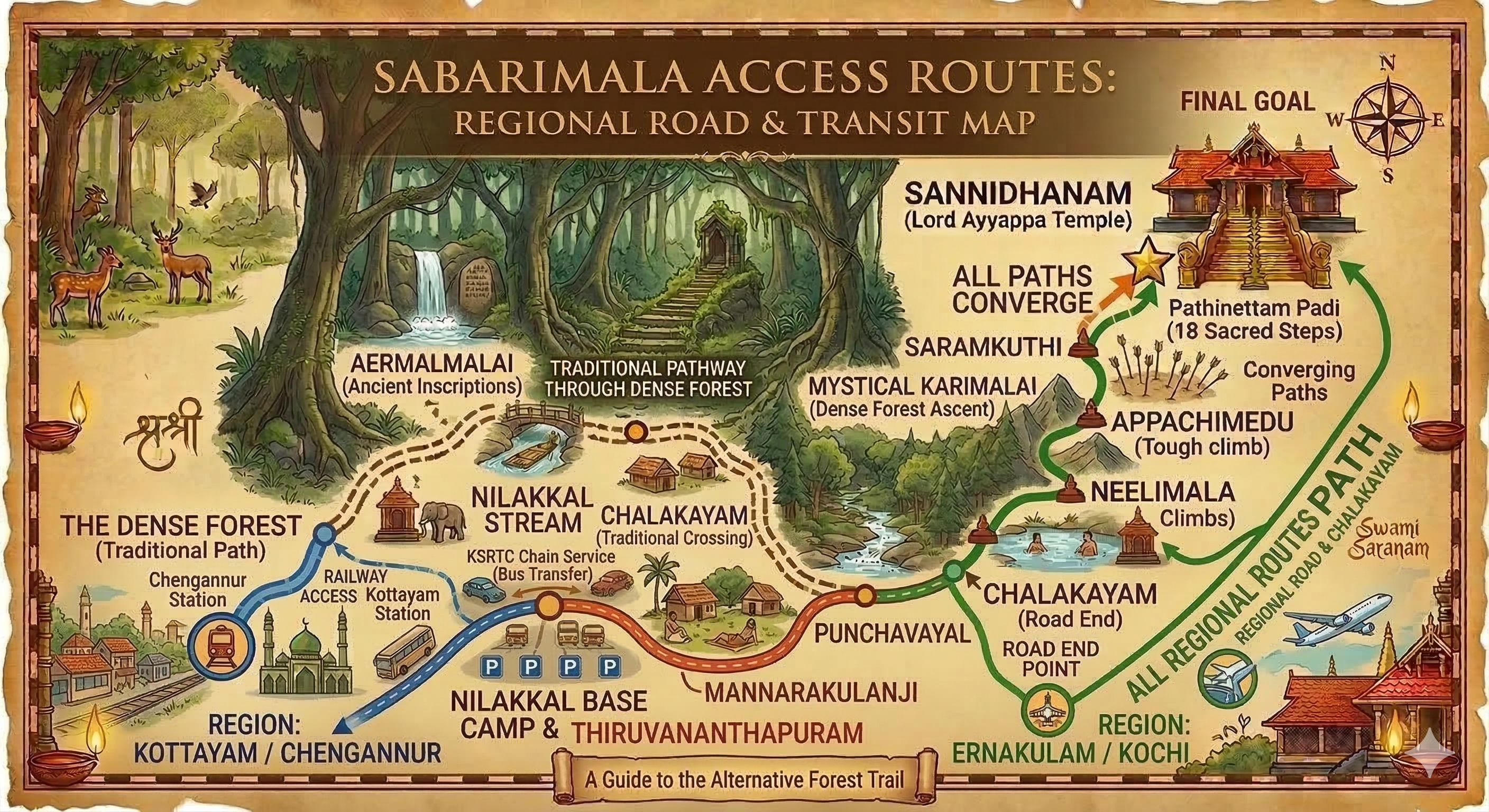 Road and transit planning image for Sabarimala travel